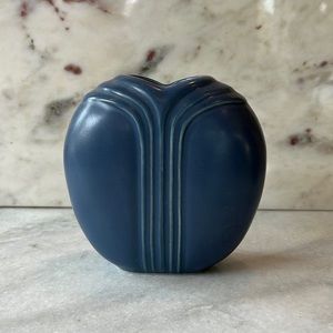 MCM art deco blue vase